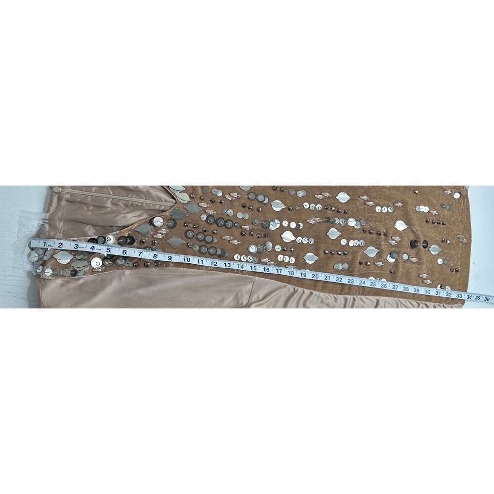 Nanette Lepore Silk Velvet Mini Dress Womens 4 Cream Beaded Embellished Cocktail - Picture 10 of 11